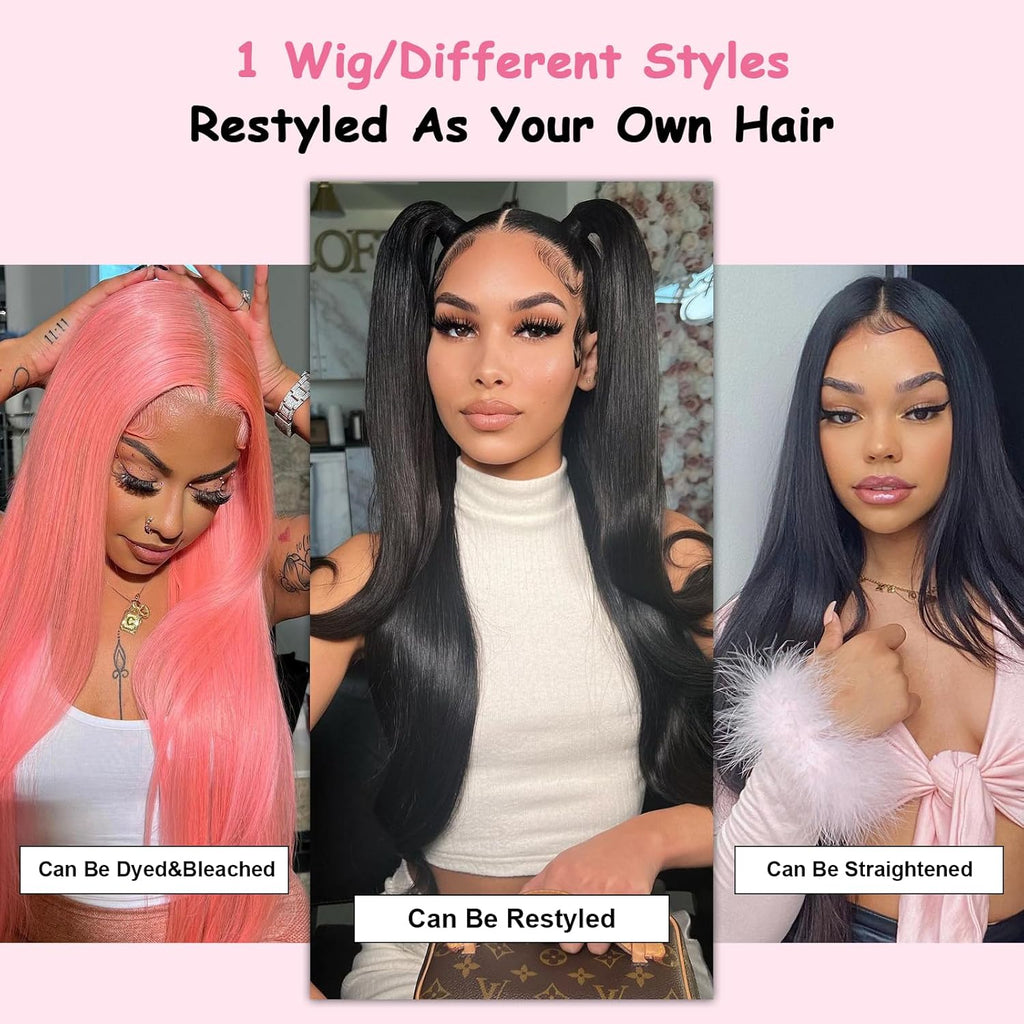 30 Inch 13X6 Lace Front Wigs Human Hair Body Wave Human Hair Wig 200% Density HD Transparent Lace Frontal Human Hair Wigs for Women with 3X Longer Service Life Pre Plucked Natural Hairline