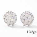 Lisizen Handmade Crystal Flower Earrings for Adults, Unique Fashion Gentle Versatile Elegant Light Luxury Minimalist Design, Feminine Bling Effect Ear Accessories, DZEH6067, Sparkling Ear Jewelry