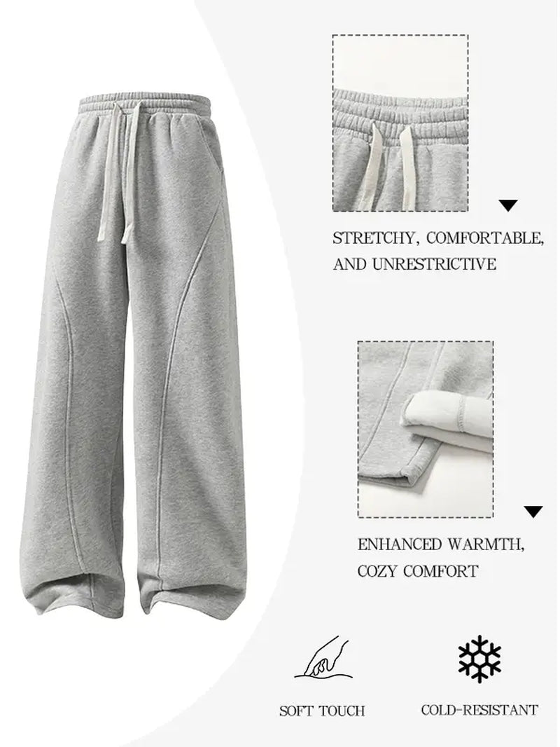Summervibes Men'S Solid-Color Drawstring Pants with Curved Blade Design—Casual Comfort, Relaxed Fit Suitable for All Seasons. Street-Style Men'S Trousers Perfect for Everyday Wear and Layering. Menswear Beige Daily Wear Pant