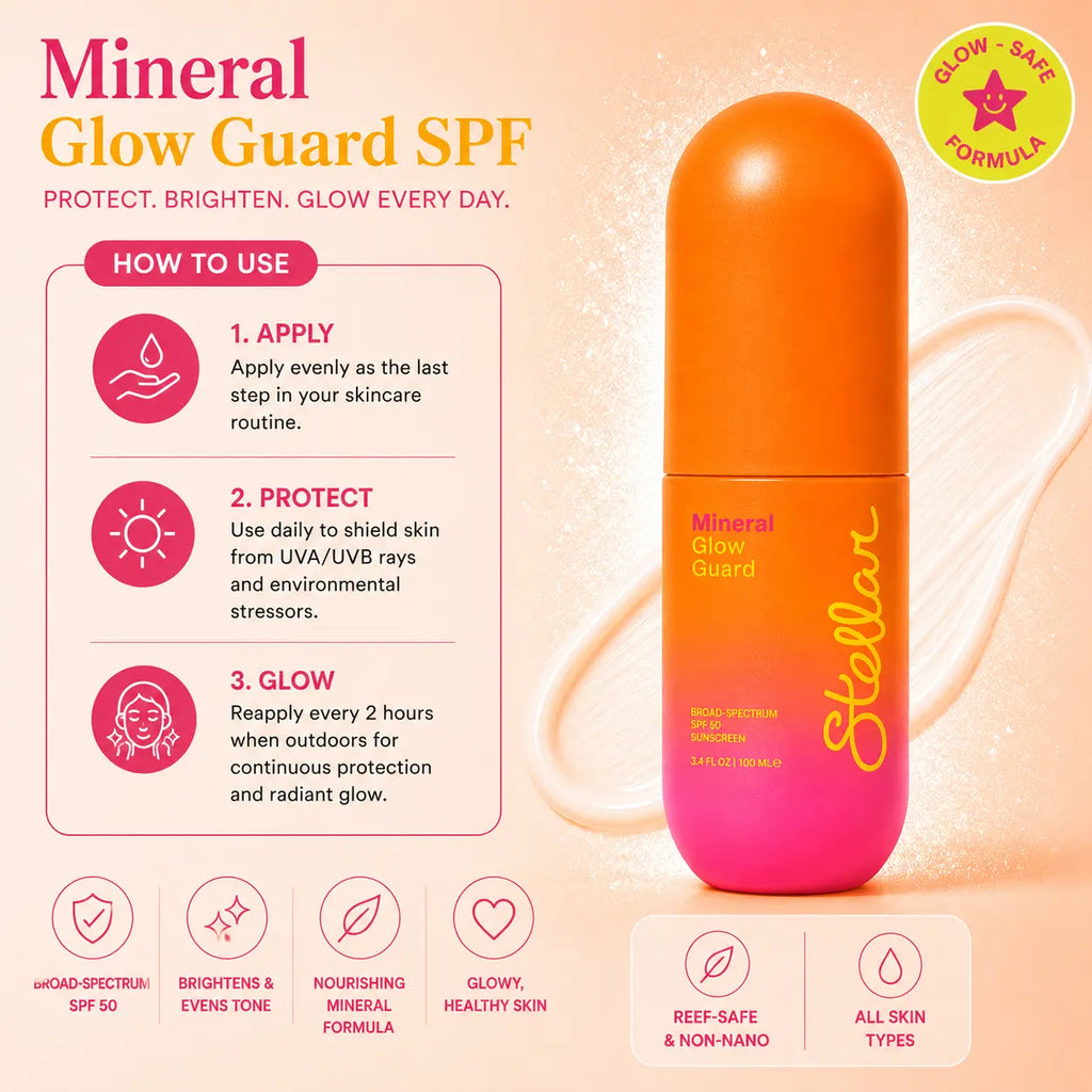 Stellar Beauty the Sun Duo Skincare Set – SPF 50 Mineral Sunscreen & Hydrating Face Mist, Broad Spectrum UVA/UVB Protection, Refreshing Facial Mist, Outdoor Skincare Bundle