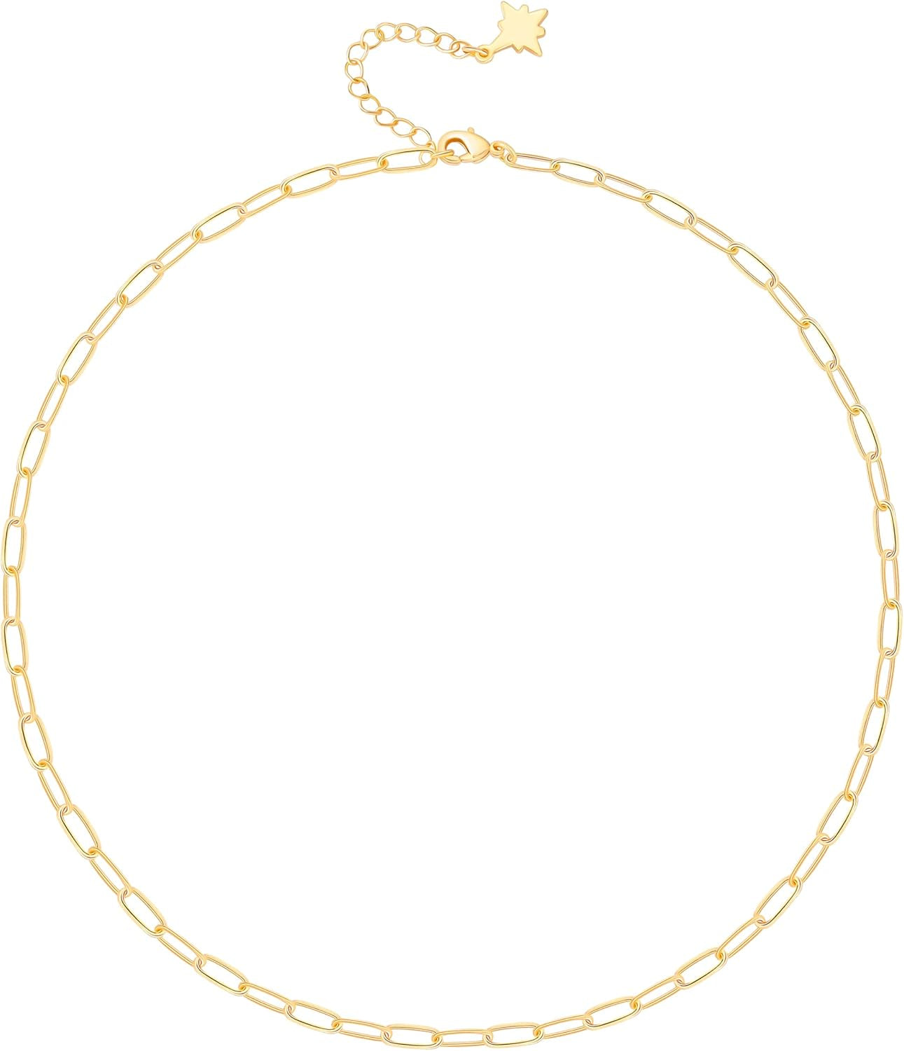 18K Gold Plated Paperclip Chain Choker Satellite Chain Freshwater Cultured Biwa Pearl Pendant Necklace Dainty Turquoise Jewelry for Women