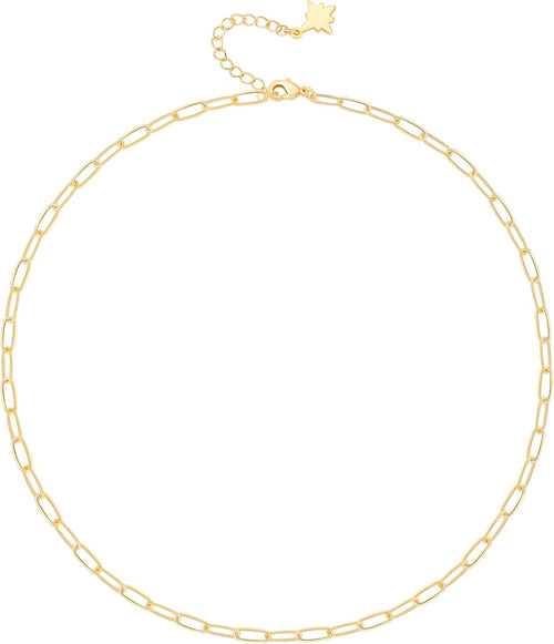 18K Gold Plated Paperclip Chain Choker Satellite Chain Freshwater Cultured Biwa Pearl Pendant Necklace Dainty Turquoise Jewelry for Women