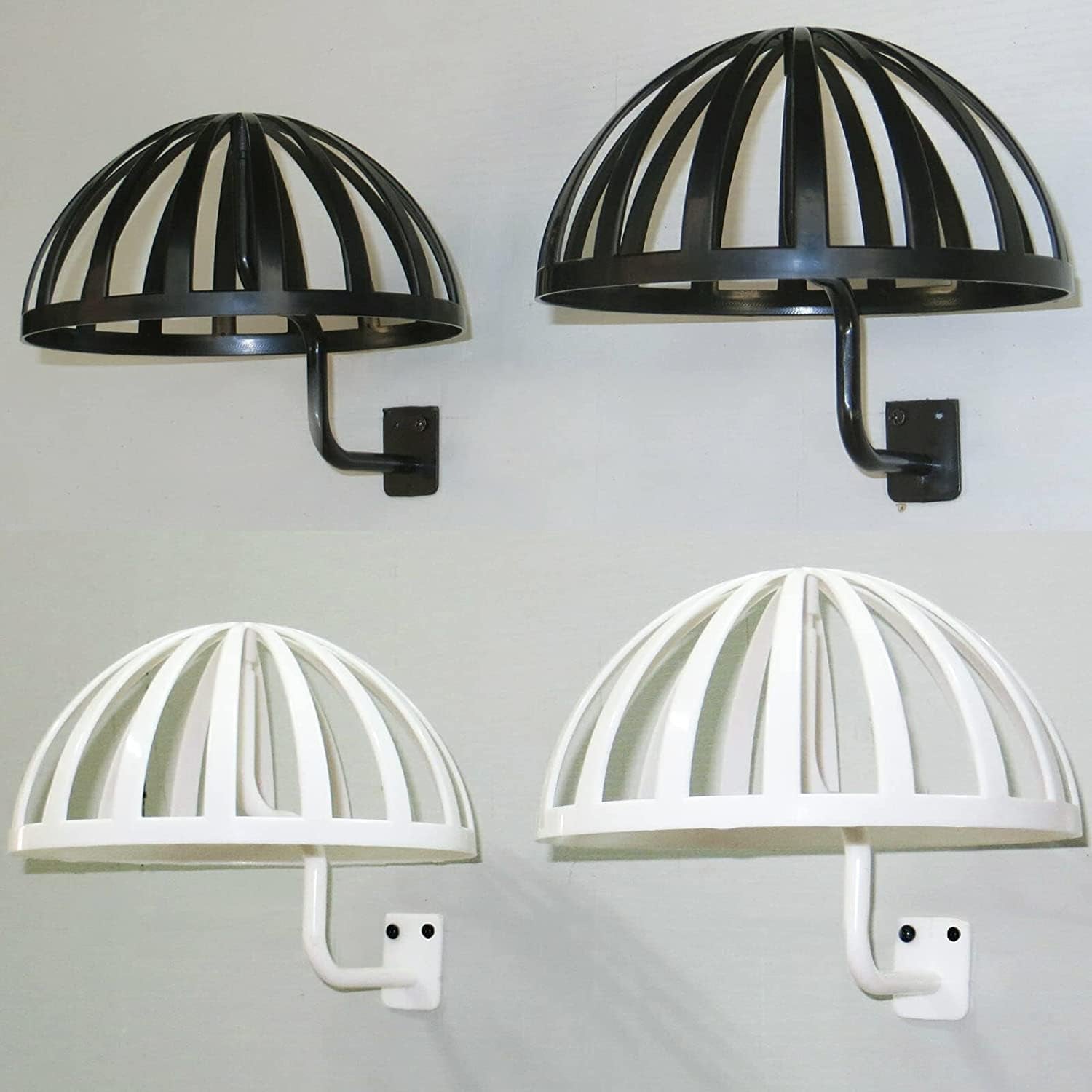 4 Pack Wall Mount Hanging Wig Stand, Wig Drying Holders, Plastic Wigs and Hats/Cap Rack Styling Drying Display Hangers, Hold the Shape of the Wig and Are EASY to MOUNT. (2 Black+2 White)