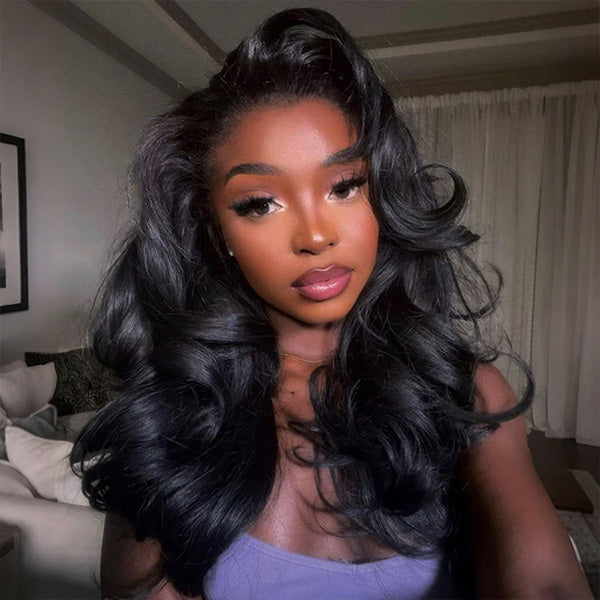 [NEW IN] West Kiss Glueless Butterfly Cut Layered Human Wigs Light Yaki Body Wave 7X5 Lace Closure Wig Pre Plucked Pre Bleached Knots Beignner Friendly