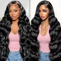 30 Inch 13X6 Lace Front Wigs Human Hair Body Wave Human Hair Wig 200% Density HD Transparent Lace Frontal Human Hair Wigs for Women with 3X Longer Service Life Pre Plucked Natural Hairline