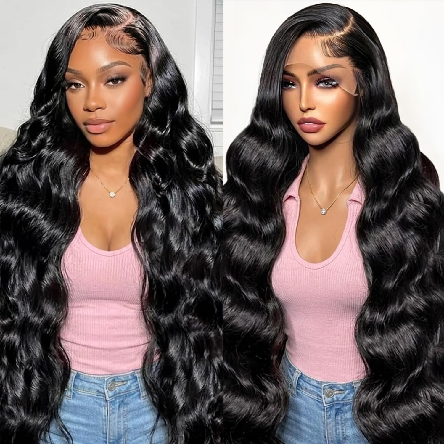 30 Inch 13X6 Lace Front Wigs Human Hair Body Wave Human Hair Wig 200% Density HD Transparent Lace Frontal Human Hair Wigs for Women with 3X Longer Service Life Pre Plucked Natural Hairline