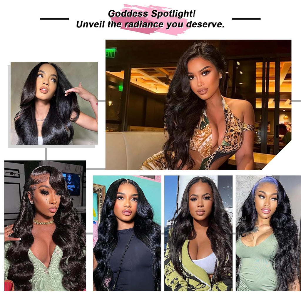 30 Inch 13X6 Lace Front Wigs Human Hair Body Wave Human Hair Wig 200% Density HD Transparent Lace Frontal Human Hair Wigs for Women with 3X Longer Service Life Pre Plucked Natural Hairline