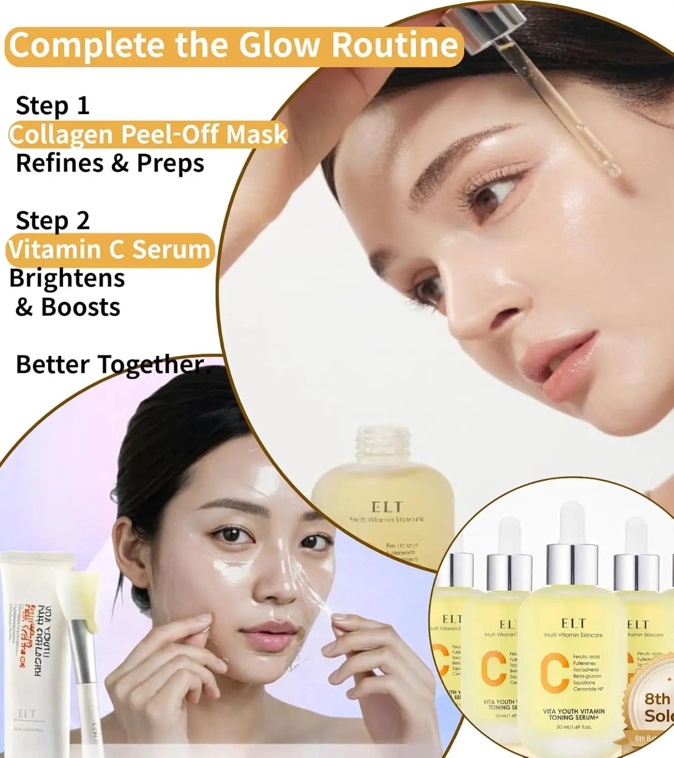 ELT Korean Collagen Peel-Off Face Mask for Glowing Skin 60Ml