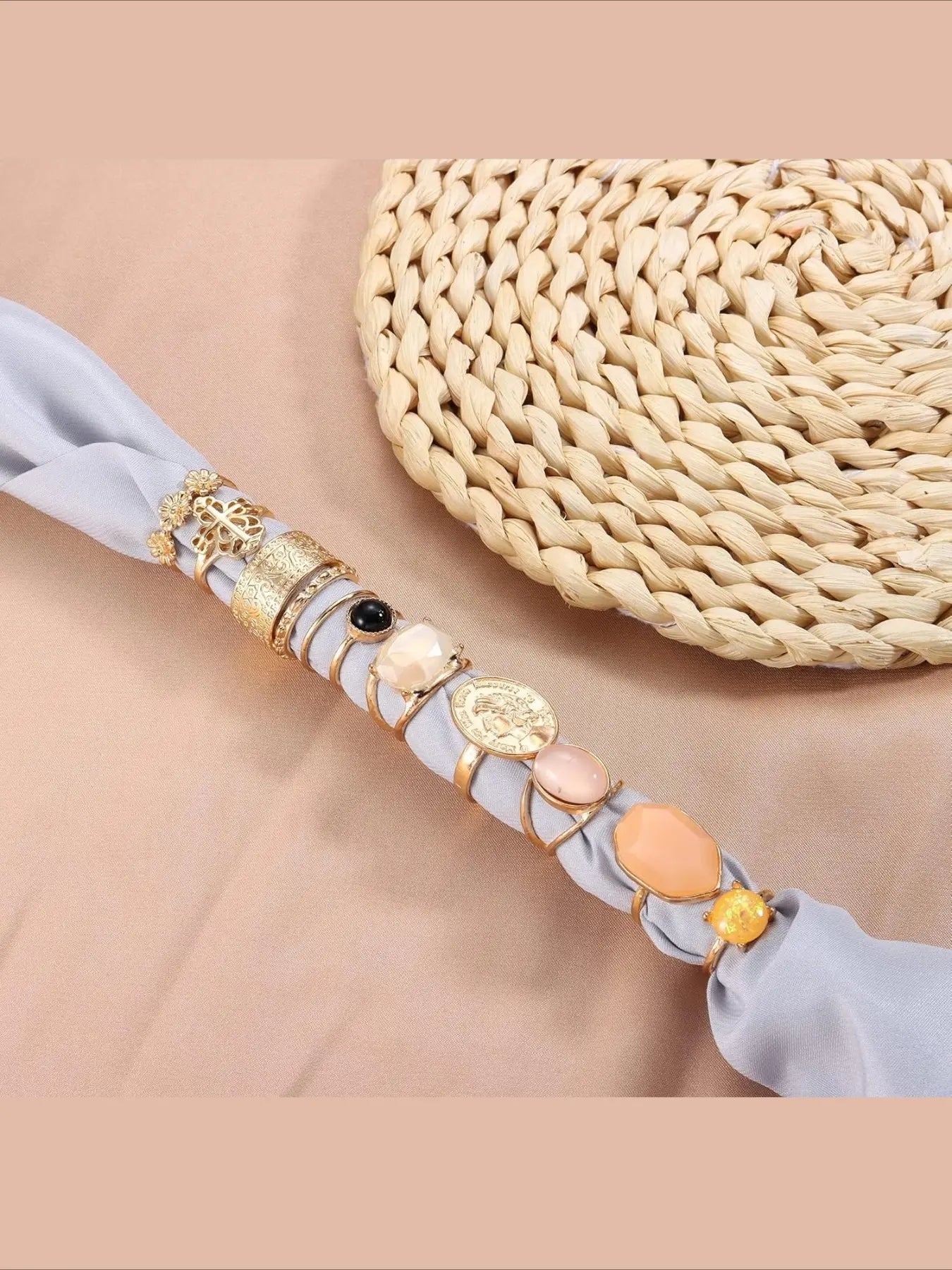 70 Pcs Vintage Crystal Ring Set, Jewelry Knuckle Rings for Women, Bohemian Boho Stackable Joint Rings, Retro Joint Finger Rings, Jewellery